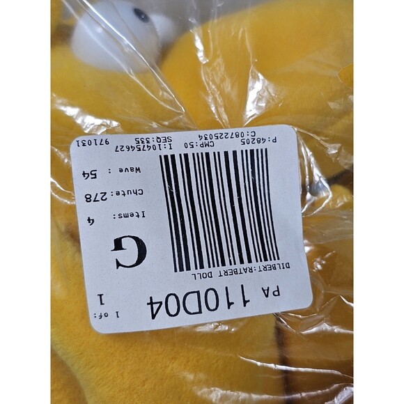 Vintage Ratbert Plush Dilbert Comic Rat Yellow 9" with Bendable Tail NWT In Bag - Picture 6 of 6